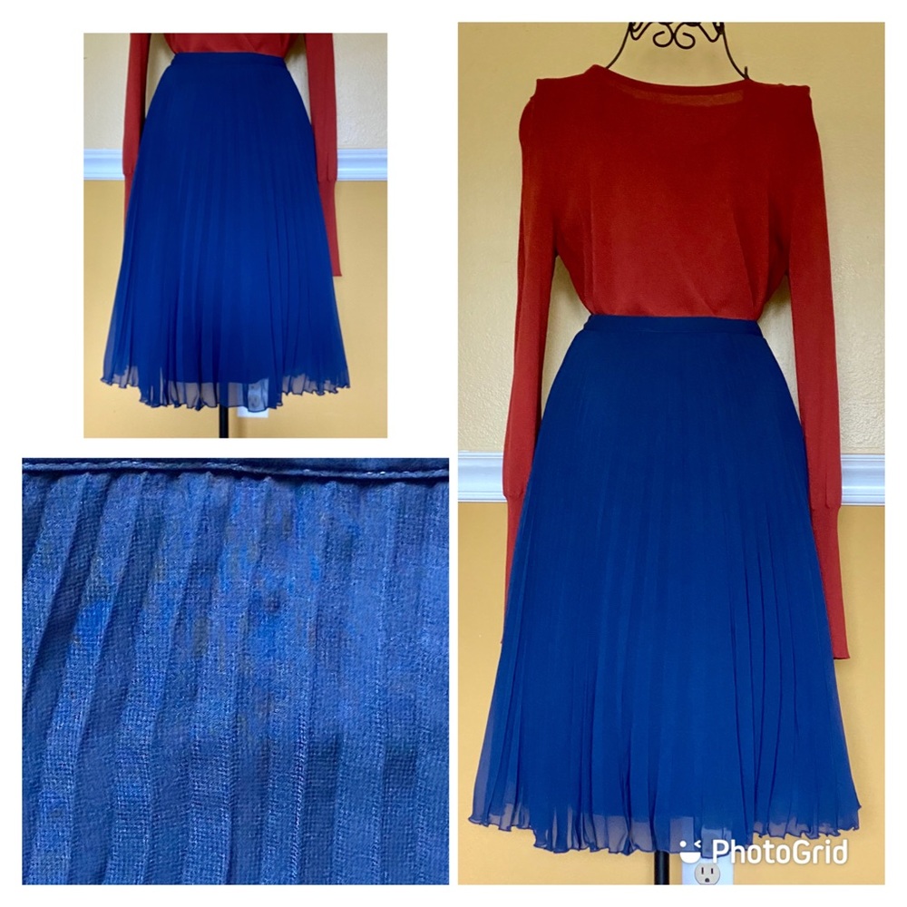 WHBM pleated midi knee length skirt